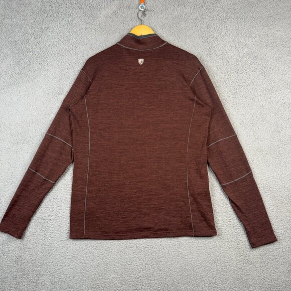 Kuhl Sweater Mens Large Timber Brown LS Lightweight Soft Brushed Knit Ryzer 1/4 - Picture 5 of 16